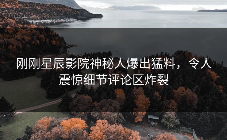 刚刚星辰影院神秘人爆出猛料,令人震惊细节评论区炸裂
