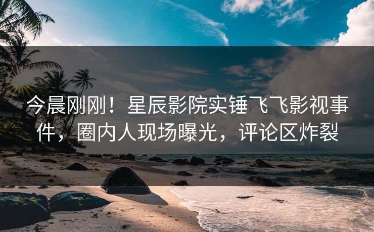 今晨刚刚！星辰影院实锤飞飞影视事件，圈内人现场曝光，评论区炸裂